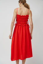 Load image into Gallery viewer, CORDERA Viscose Gathered Dress in Coral