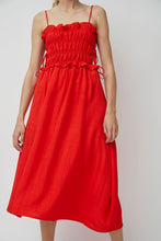 Load image into Gallery viewer, CORDERA Viscose Gathered Dress in Coral