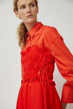 Load image into Gallery viewer, CORDERA Viscose Gathered Dress in Coral