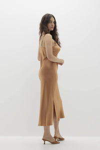 JENNA SILK MIDI DRESS