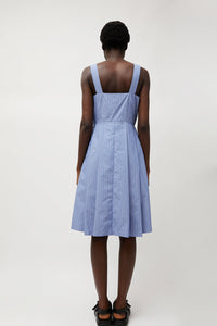 Heather Harlan Party Dress in Wedgewood and White Stripe