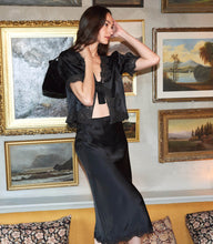 Load image into Gallery viewer, IDELLA TOP -- BLACK SILK