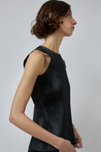 Load image into Gallery viewer, INSHADE Pleated Eco Leather Top in Black