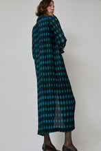 Load image into Gallery viewer, INSHADE Pleated Shirt Dress in Blue and Green Plaid