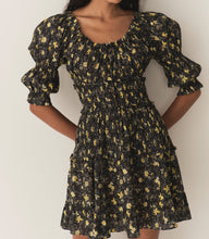 Load image into Gallery viewer, ISMENE DRESS -- NOIR WINDING BLOSSOMS