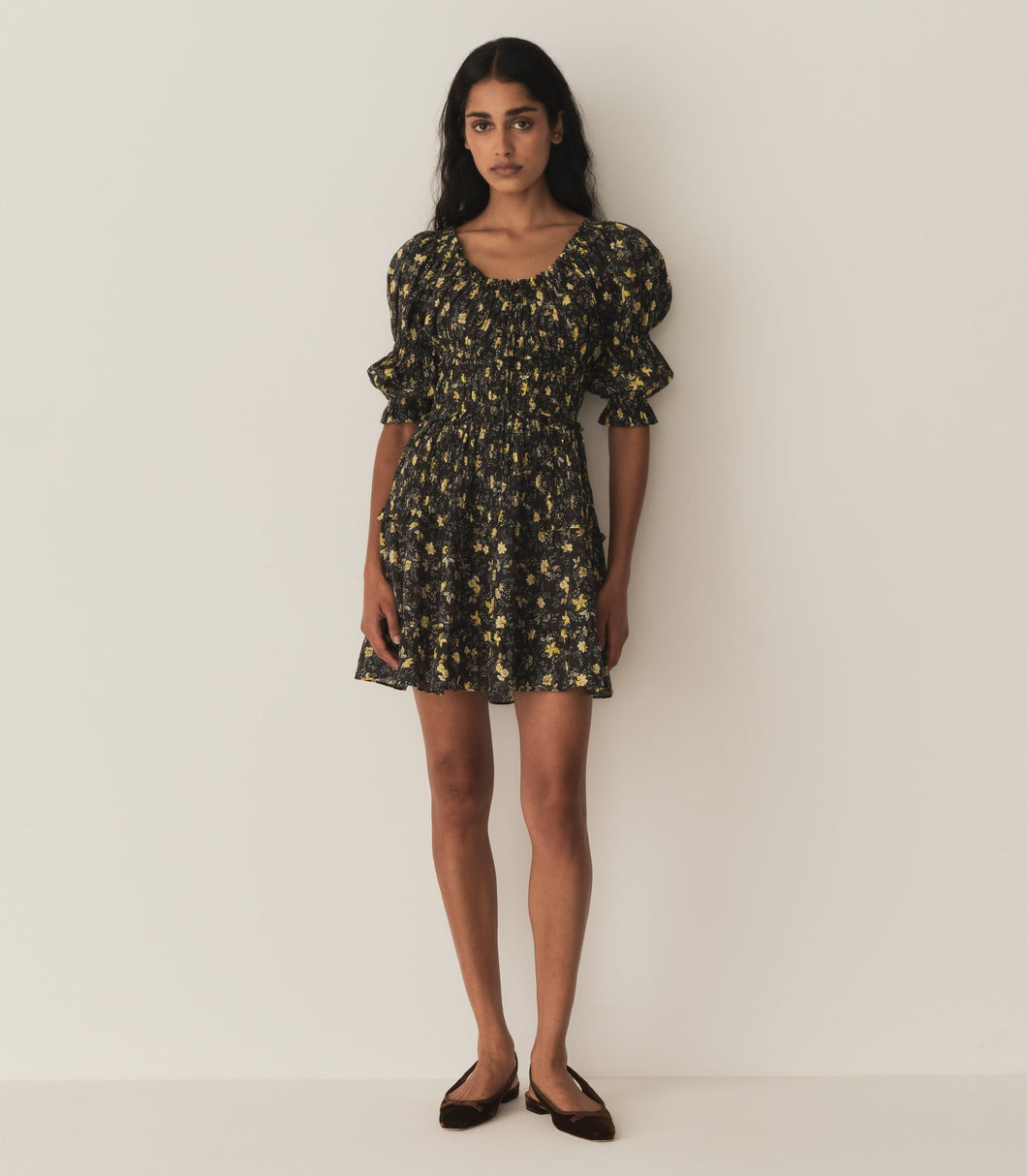 ISMENE DRESS -- NOIR WINDING BLOSSOMS