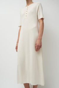 Lauren Manoogian Rib Henley Dress in Bone