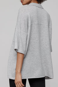 RUE BUTTON-UP CASHMERE TOP