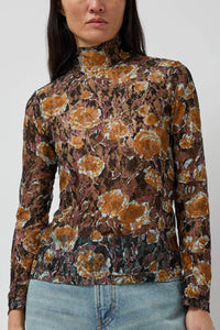 No.6 Rosa Turtleneck in Gold Roses