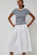 Load image into Gallery viewer, Nothing Written Pippa Stripe Rib T-Shirt in Ivory Navy