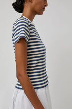 Load image into Gallery viewer, Nothing Written Pippa Stripe Rib T-Shirt in Ivory Navy