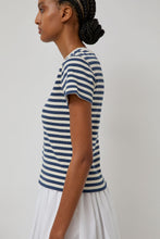 Load image into Gallery viewer, Nothing Written Pippa Stripe Rib T-Shirt in Ivory Navy