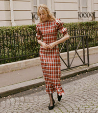 Load image into Gallery viewer, RAQUELLA DRESS -- ROUGE ADALINE PLAID