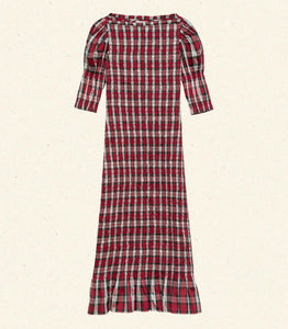 RAQUELLA DRESS -- ROUGE ADALINE PLAID